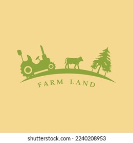 farm logo, agriculture logo vector with slogan template