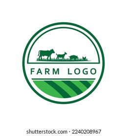 farm logo, agriculture logo vector with slogan template