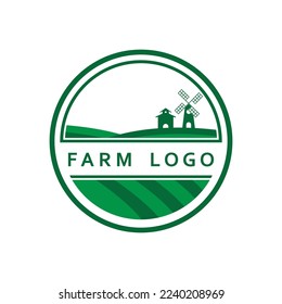 farm logo, agriculture logo vector with slogan template