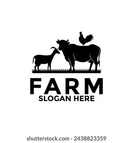 Farm logo farm logo with farm animals, Farm logo design template