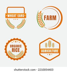 farm logo collection. rice logo. wheat logo. agriculture logo