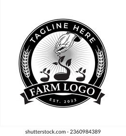 Farm logo, company logo design idea, vector illustration