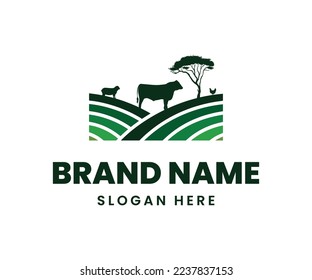 Farm logo concept. Natural farming logo design template