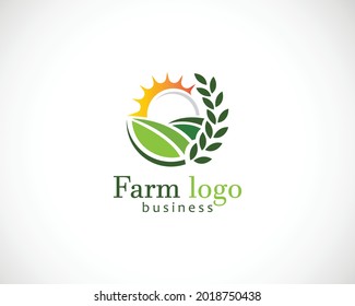 Farm logo creative agriculture nature garden illustration vector