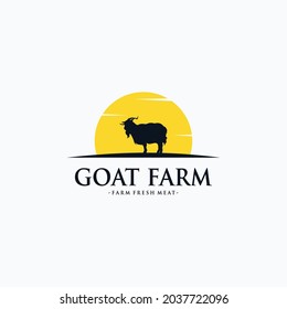 Farm logo design concept goat farm