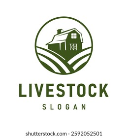 Farm Logo Design featuring Barn Elements with Retro Vintage Style, This design is suitable for branding Farm, Agriculture, Organic Products businesses.