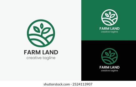 Diseño de logotipo de granja Plantilla de Vector totalmente editable