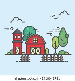 farm logo design graphic illustration