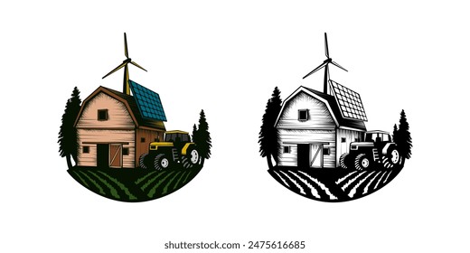 Vector de ilustración de diseño de logotipo de granja, formato eps , adecuado para sus necesidades de diseño, logotipo, ilustración, animación, etc.