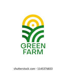 Farm Logo Design Organic Product Sun Stock Vector (Royalty Free) 1145376833