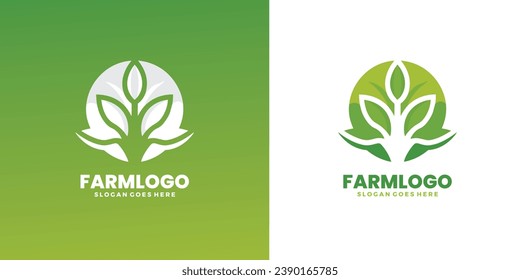Farm Logo Design Template, Natural, Agriculture, Farming Logo Vector Template
