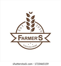 Farm logo design template with 
wheat icon. Vintage logo.