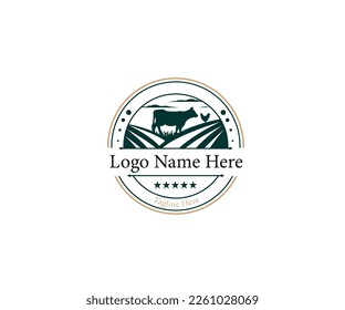 icono de vector de diseño de logotipo de granja