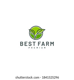 Farm logo design vector illustration, nature icon logotype
