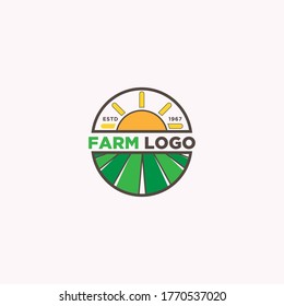 farm logo design vector modern template