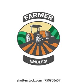 Farm logo emblem with with background