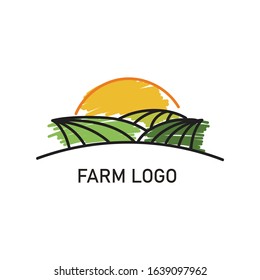 Farm logo with field image