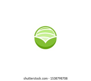 Farm logo field leaf vector 