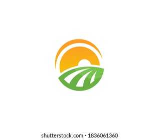 Farm-Logo-Feld, Vektorsymbol 