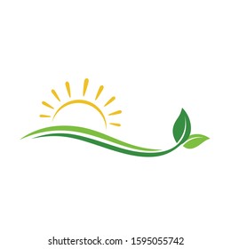 Farm Logo, Green Logo, Landscape Logo Vector