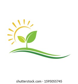 Farm Logo, Green Logo, Landscape Logo Vector
