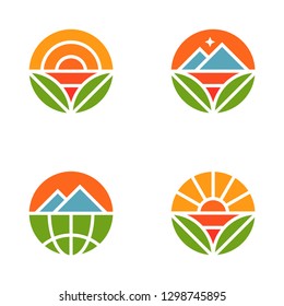 Farm logo and icon design vector.