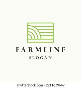 Farm logo icon flat design template 