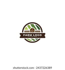 Plantilla de vector de icono de logotipo de granja.