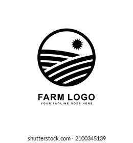 Farm logo. Farm land logo vector