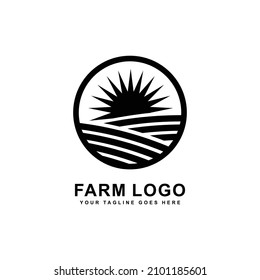 Logo de la granja. Vector del logotipo de la granja