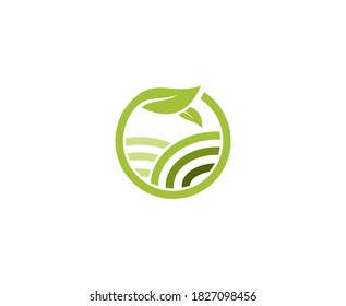 Vector de planta de leña del logotipo de la granja 