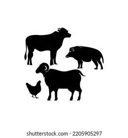 farm logo , livestock logo icon vector template
