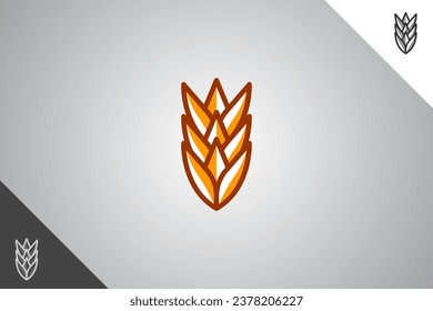 Farm logo. Minimal and modern logotype. Perfect logo for business related to agriculture industry, wheat farm, farm field, natural harvest, breeder. Isolated background. Vector eps 10.