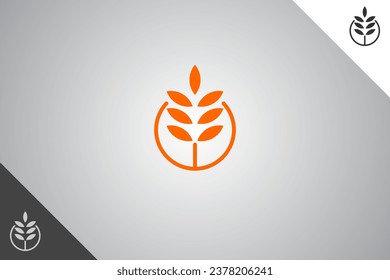 Logo de la granja. Logotipo mínimo y moderno. Logotipo perfecto para negocios relacionados con la industria agrícola, la granja de trigo, el campo agrícola, la cosecha natural, el criador. Fondo aislado. Vector eps 10.