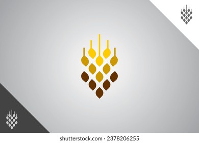 Farm logo. Minimal and modern logotype. Perfect logo for business related to agriculture industry, wheat farm, farm field, natural harvest, breeder. Isolated background. Vector eps 10.