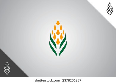 Logo de la granja. Logotipo mínimo y moderno. Logotipo perfecto para negocios relacionados con la industria agrícola, la granja de trigo, el campo agrícola, la cosecha natural, el criador. Fondo aislado. Vector eps 10.