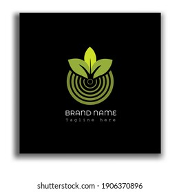 farm logo with newly sprouted seeds
