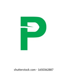 Logotipo De La Granja Con Símbolo P Inicial Y De La Pala
