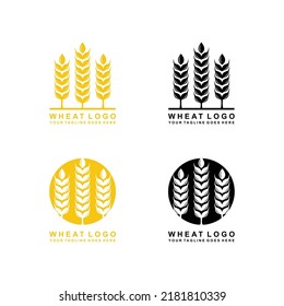 Logo-Set für den Bauernhof. Design des Weizen-Logos Vektorgrafik
