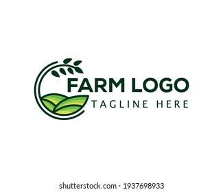 farm logo sun creative logo agriculture logo leave creative