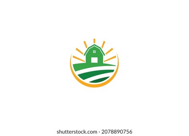 Farm logo template, agriculture design vector illustration