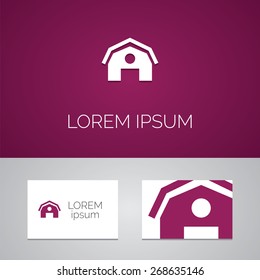 farm logo template icon design elements with business card  