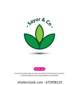 farm logo template. leaf logo template. fruit store. green grocery
