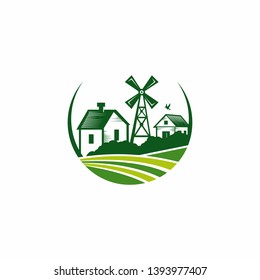 Farm Logo Template Stock Vector