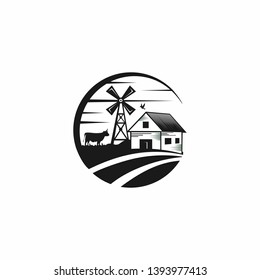 Farm Logo Template Stock Vector
