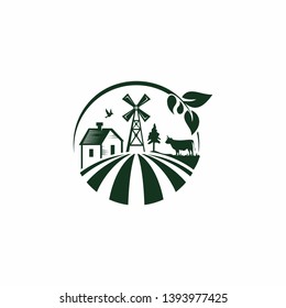 Farm Logo Template Stock Vector