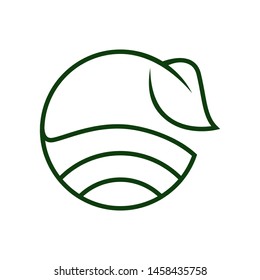 Farm logo template vector green land icon design