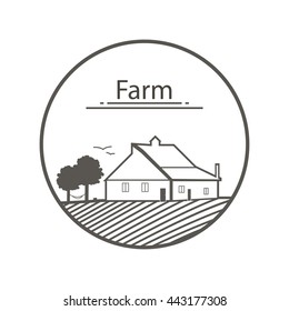 Farm logo. Template with farm vector illustration