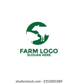 Farm logo vector, Creative Farm animal logo icon template