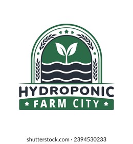 farm logo vector. hydroponic greenhouse